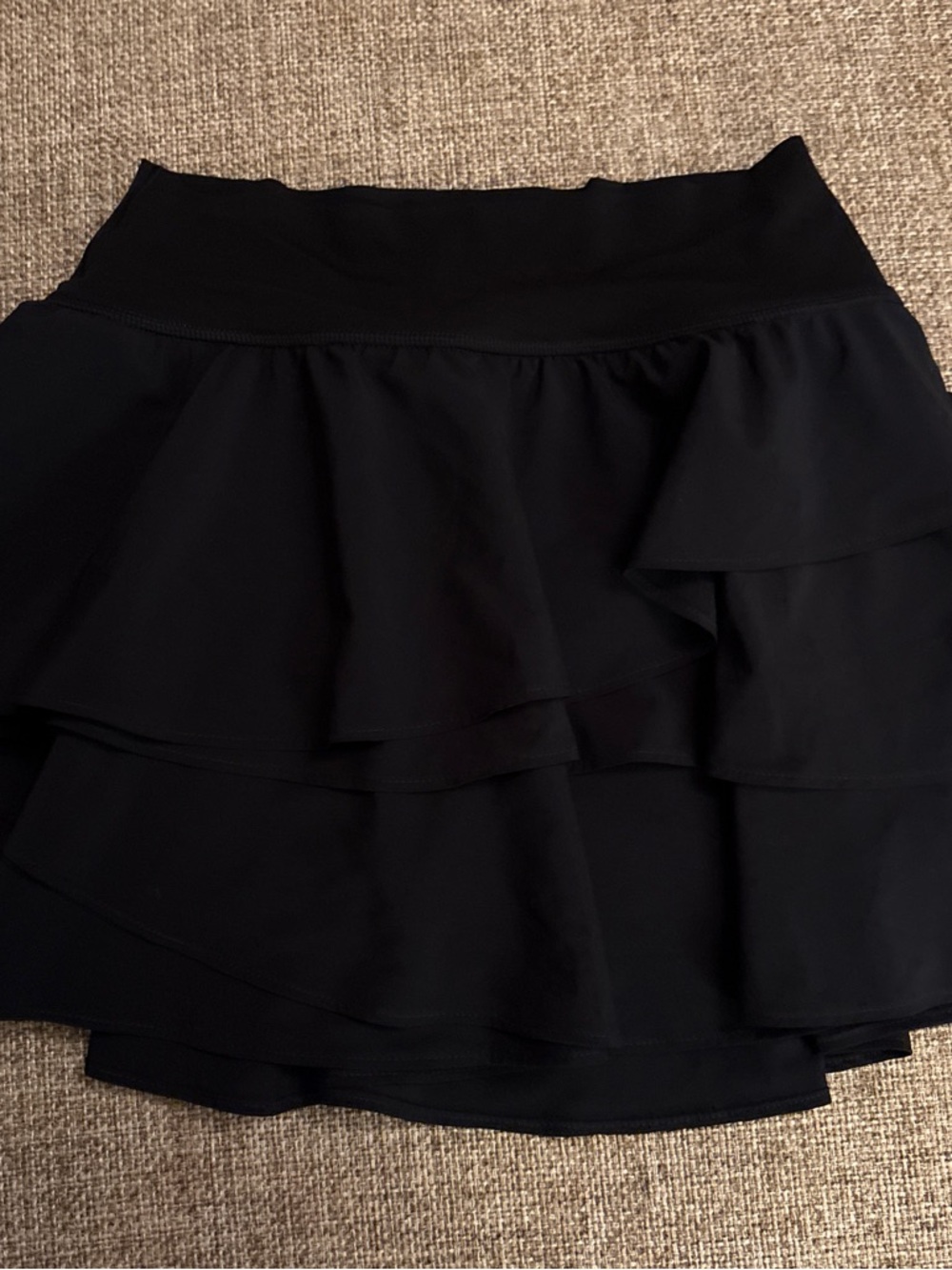 aerie Black Tiered Ruffle Mini Skirt